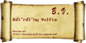 Bárány Vulfia névjegykártya